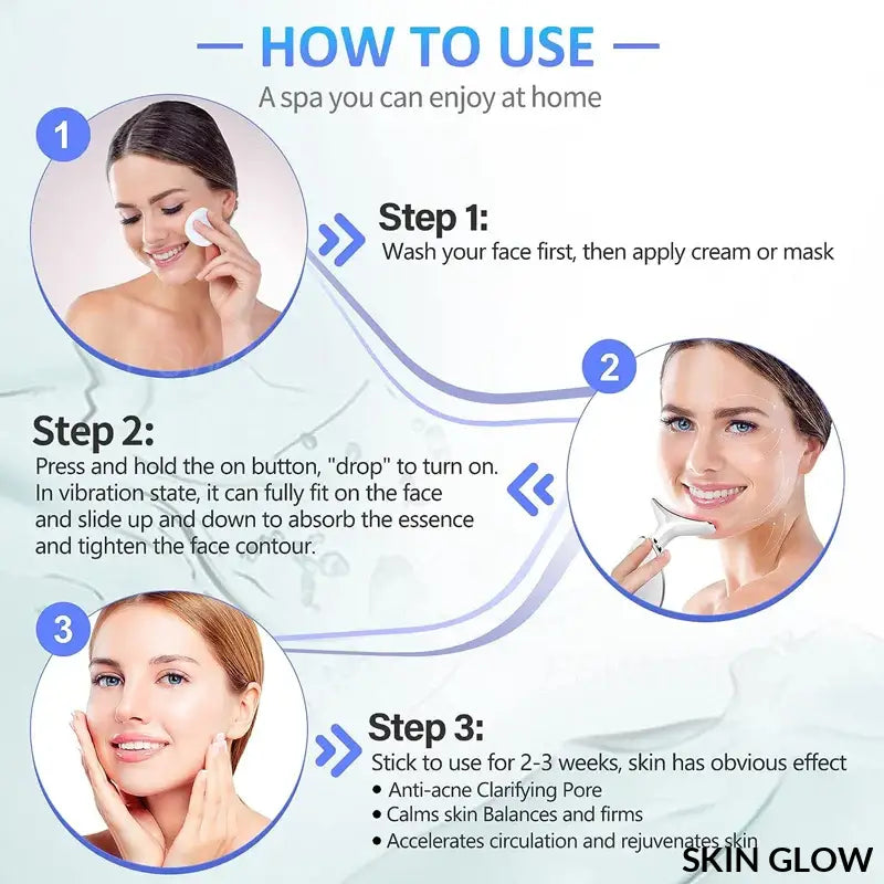 Step-by-step guide for using the 7 Color Neck Beauty Device EMS Face Lifting Massager