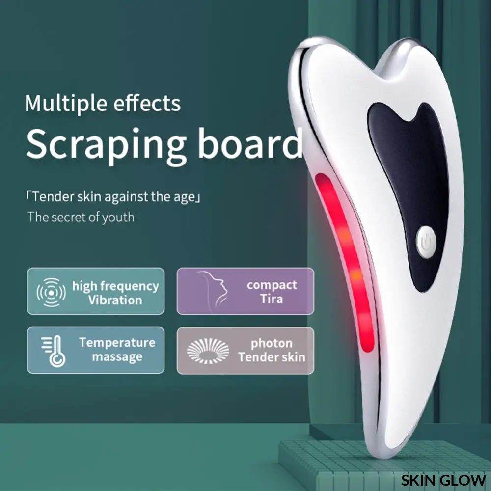 Electric Guasha Scraper Board with red light for skin care and facial massage