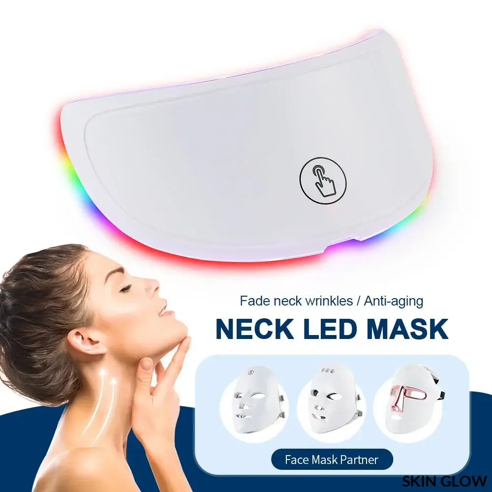 LED light therapy mask for neck treatment with RGB lighting on Face and Neck Beauty Machine