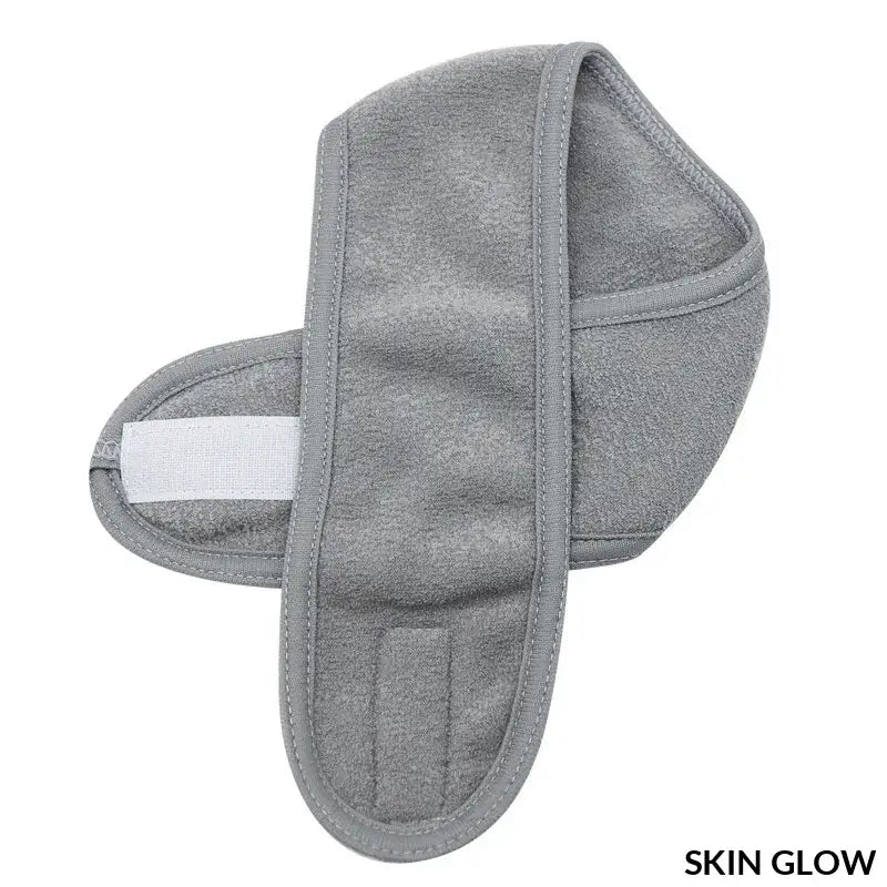 Gray microfiber spa headband with velcro, a must-have in headband makeup accessories