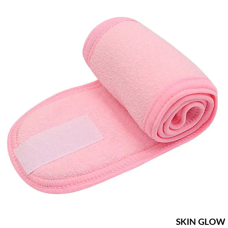 Pink Microfiber Makeup Removal Headband for Face Washing and SPA Accessories