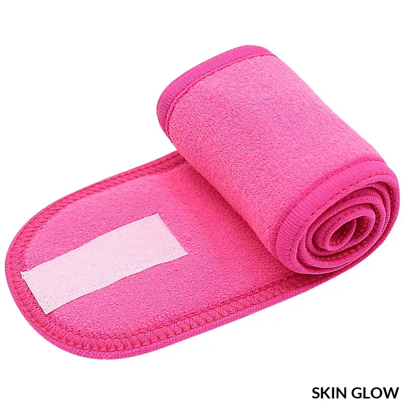 Pink microfiber makeup remover cloth with velcro for Headband Makeup Accessories