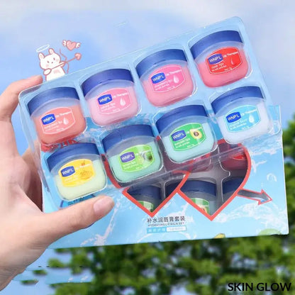 Colorful Vaseline containers in a heart shape for Lip Balm Healing and Moisturizing