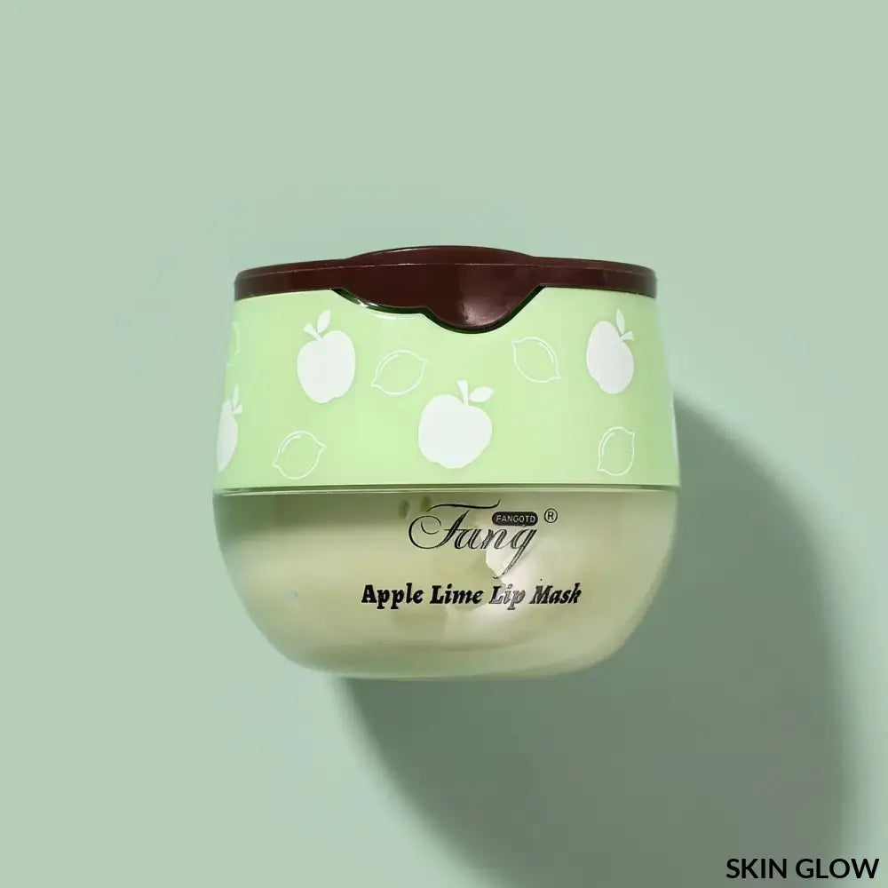 Apple lime face mask container for Lip Sleep Mask Night with mint green design