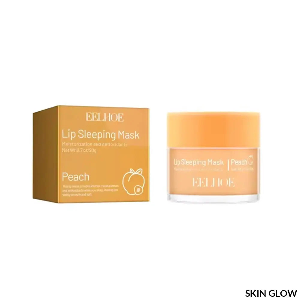 Peach-colored Belljoe sleeping lip mask and box for moisturizing lip mask night